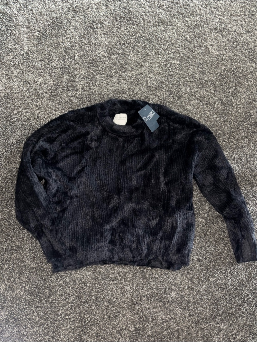 Abercrombie & Fitch Plush Crewneck Sweater - Black